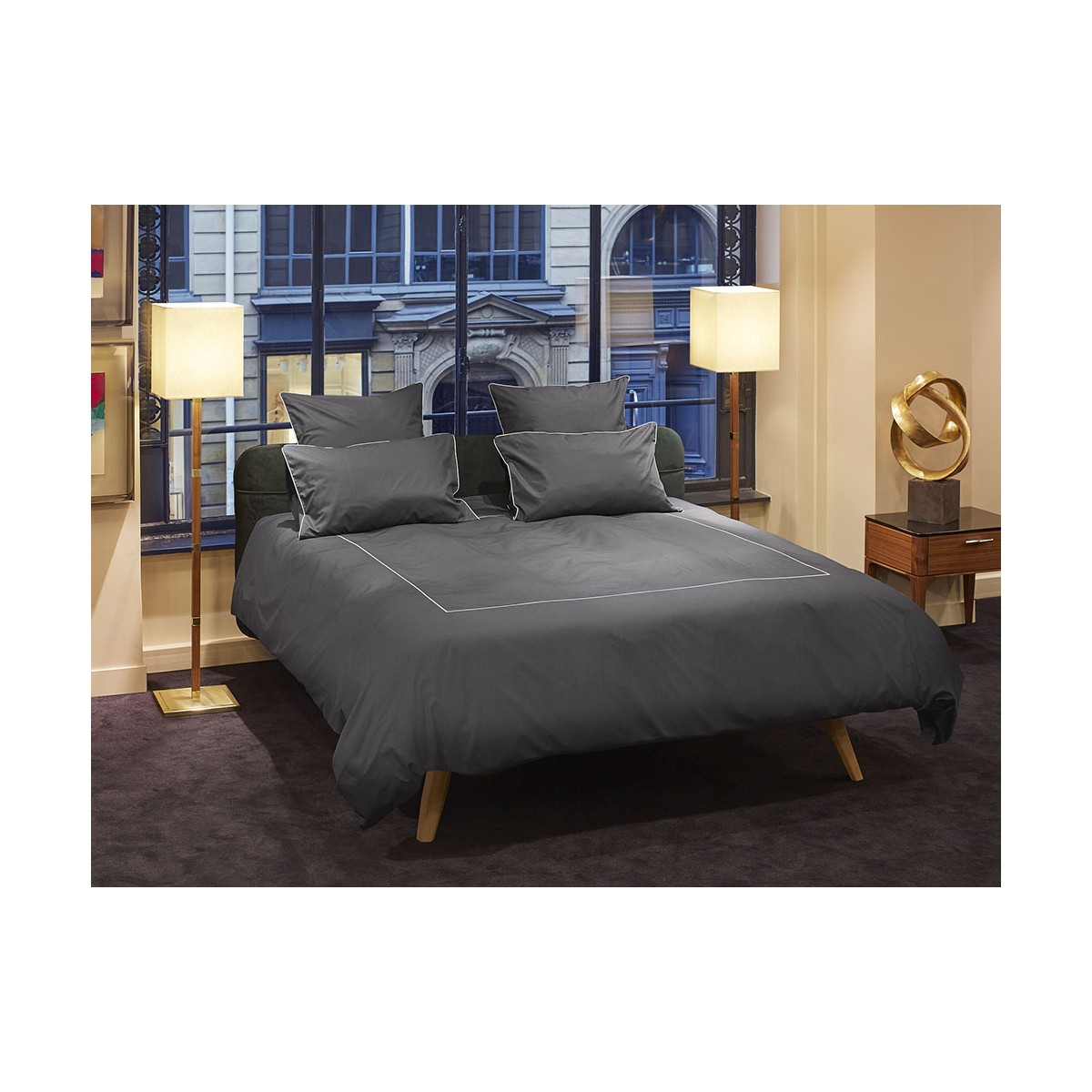 Drap plat Uni Passepoil