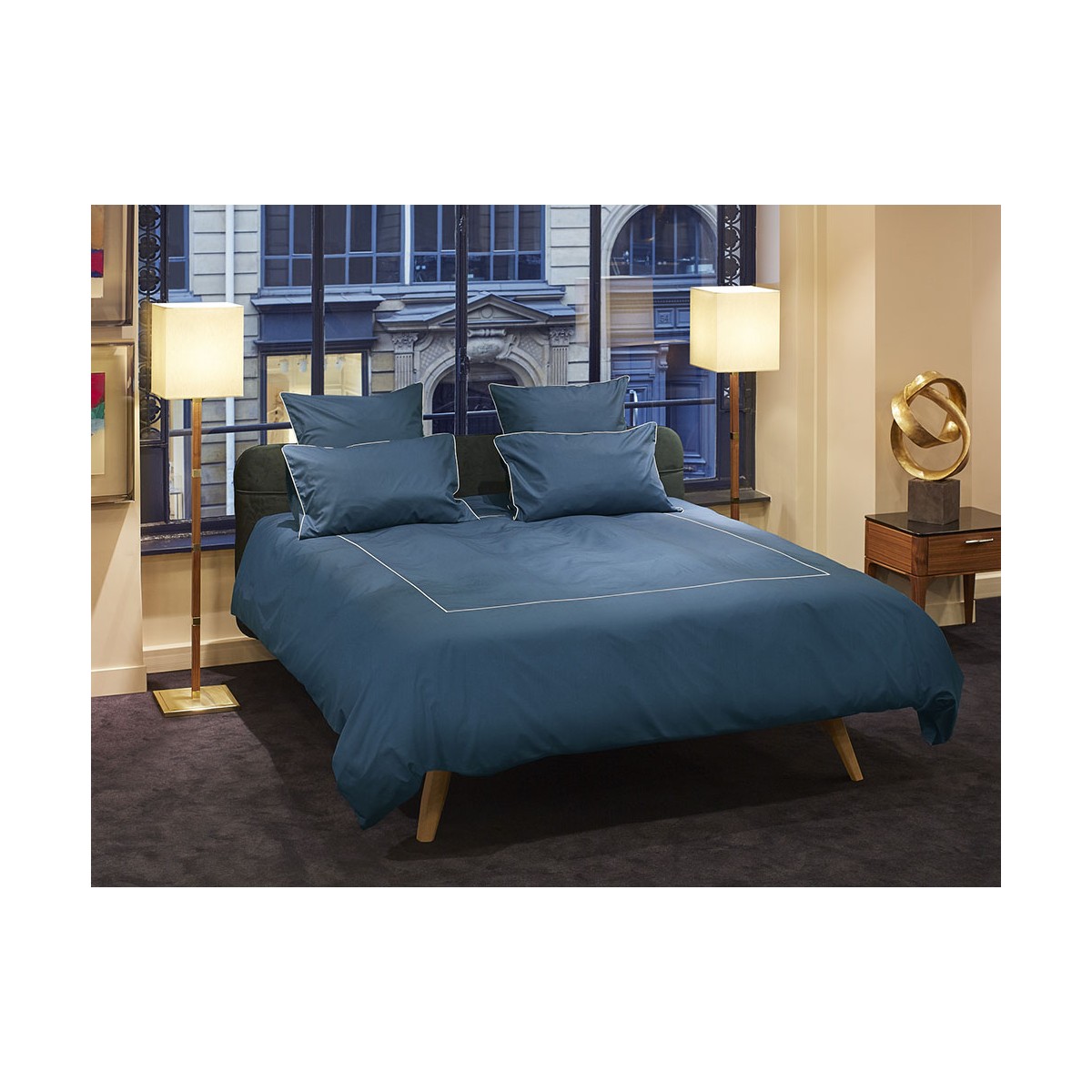 Drap plat Uni Passepoil