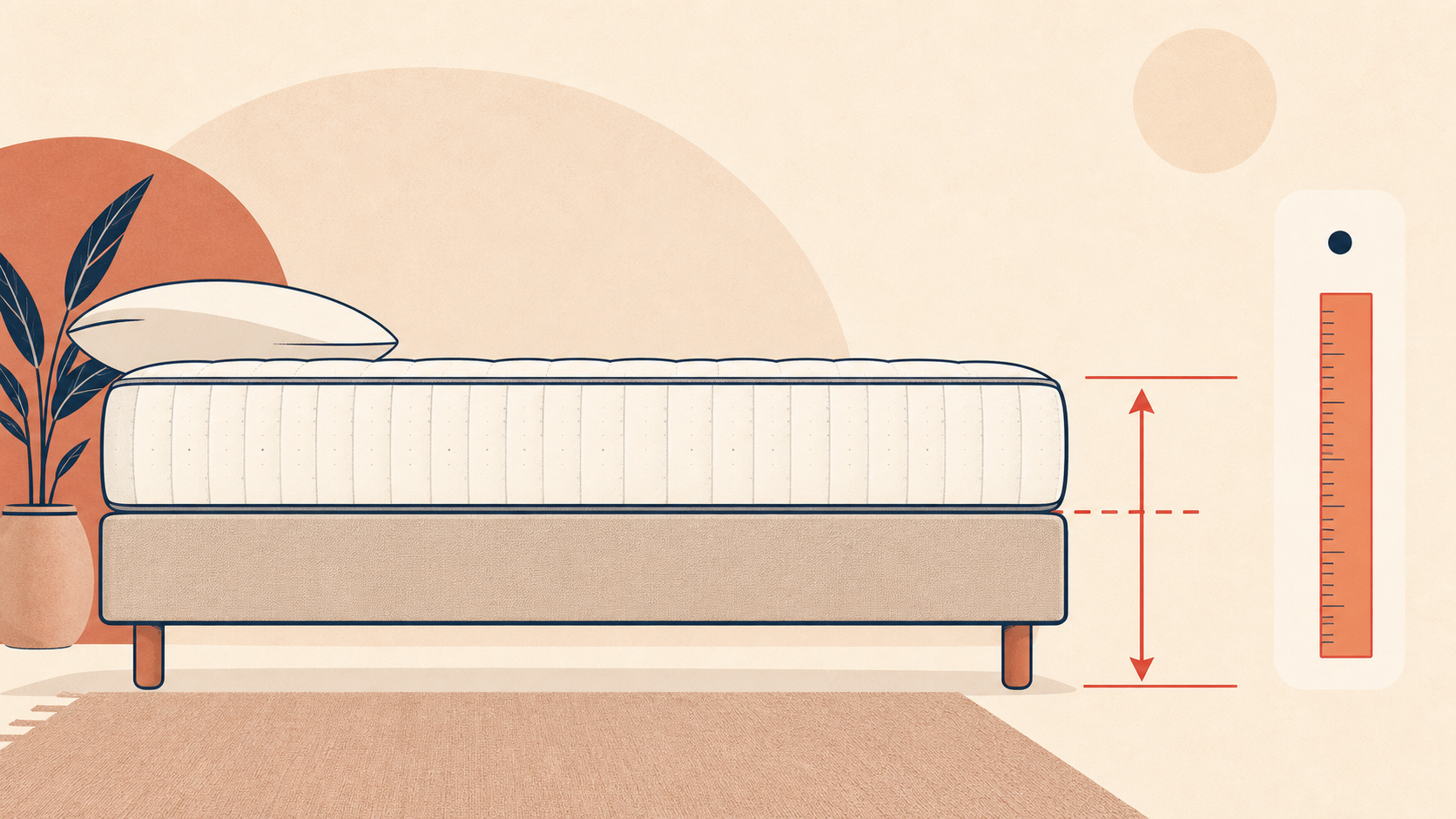 Illustration de la hauteur d'un sommier et d'un matelas