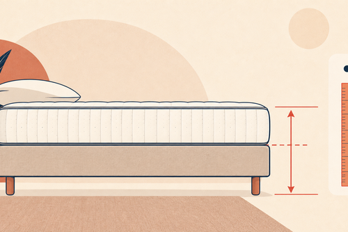 Illustration de la hauteur d'un sommier et d'un matelas