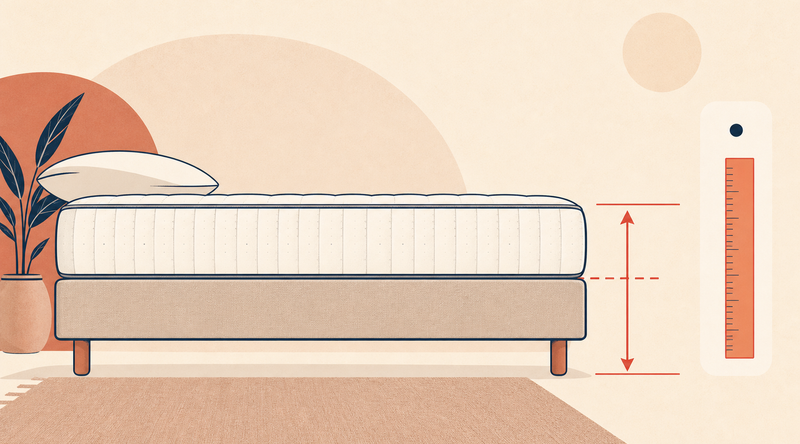 Illustration de la hauteur d'un sommier et d'un matelas