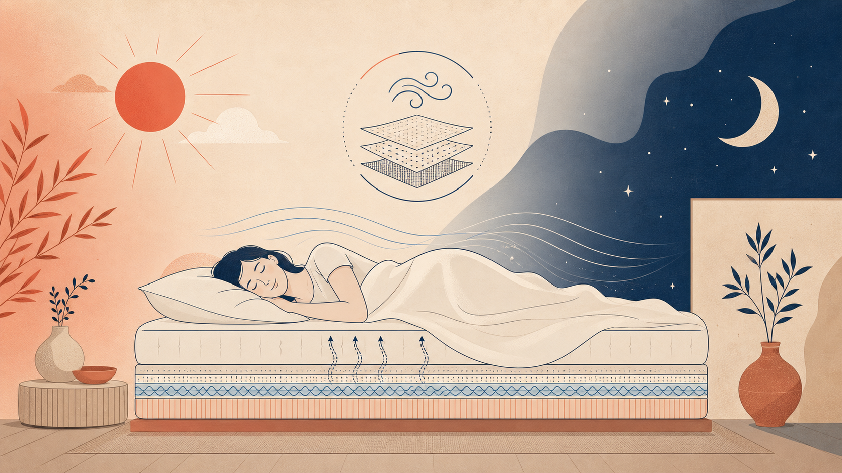Illustration d'un confort de sommeil plus frais et respirant