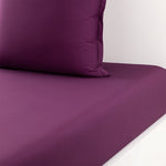 Drap housse Percale Aubergine 35