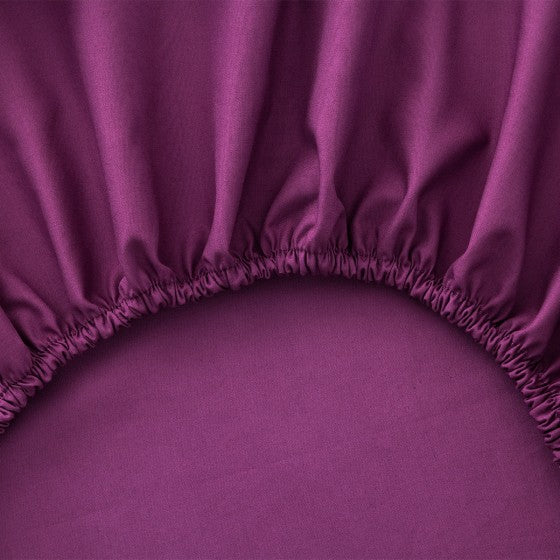 Drap housse Percale Aubergine 35