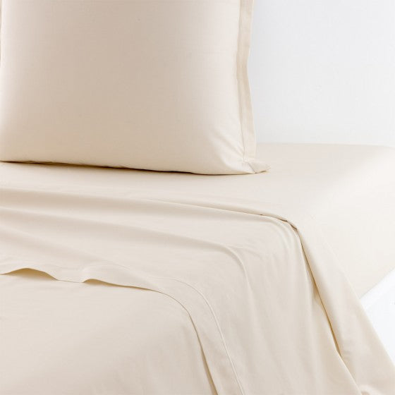Drap Plat 2 Places 240x300 Cm 100% Coton 57 Fils/cm² - Jaune Doux Et Résistant