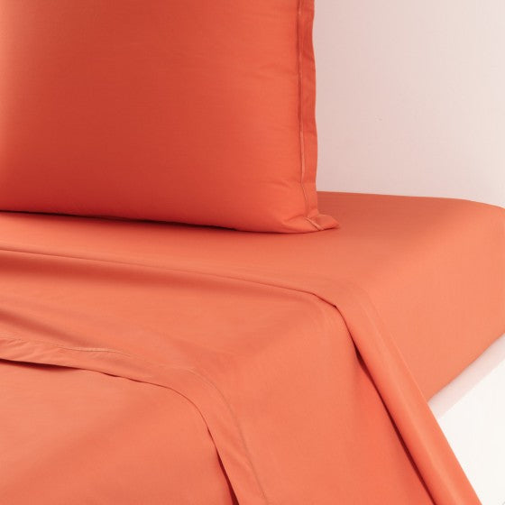 Drap plat Percale Mandarine