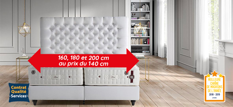 remise réduction promotion lit matelas sommier grandes largeurs pas cher MAISON de la LITERIE 2019